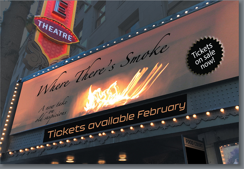 An animated Theater Marquee with a flame animation.