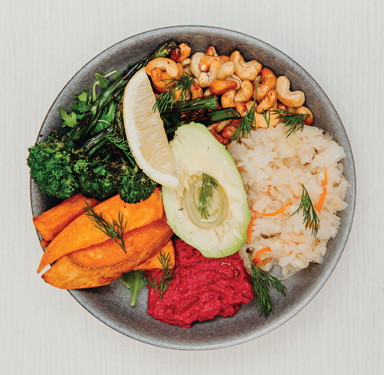 Photograph of a plate full of food.