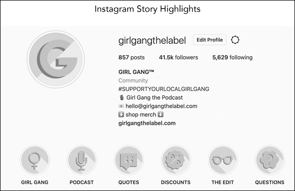 An illustration of instagram story highlights.