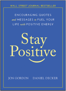 An illustration of a book, Stay Positive.