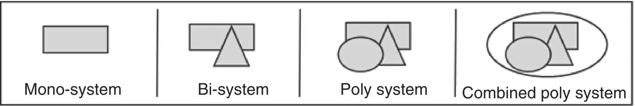 Schematic illustration of mono-Bi-Poly trend.