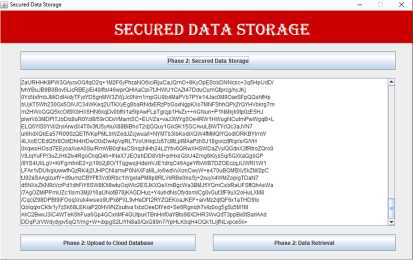 A snapshot of the secured data storage. 