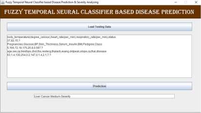 A snapshot of the disease prediction. 