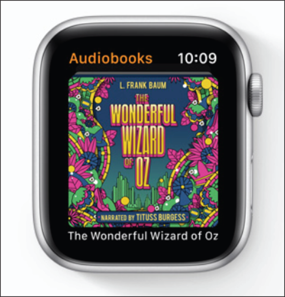 Photo depicts playing all the audiobooks from your Apple Watch.