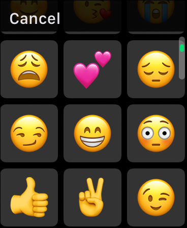 Snapshot of tapping the emoji icon to send a playful smiley face or another emoji instead of your words.