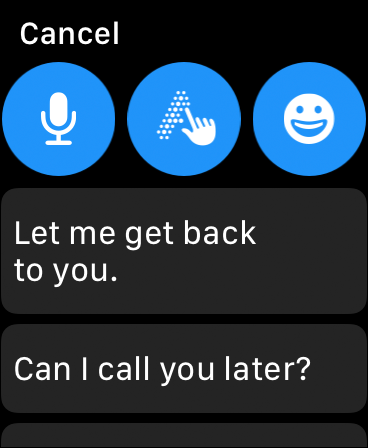 Snapshot of Tap Reply at the end of an email message and you’ve got some options here: microphone, scribble, emojis, or default replies.