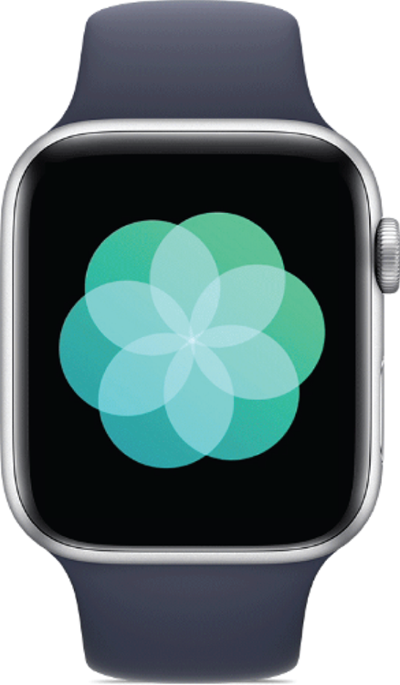 Photo depicts a look at the Breathe app on Apple Watch. Follow along with the animation and haptic feedback.