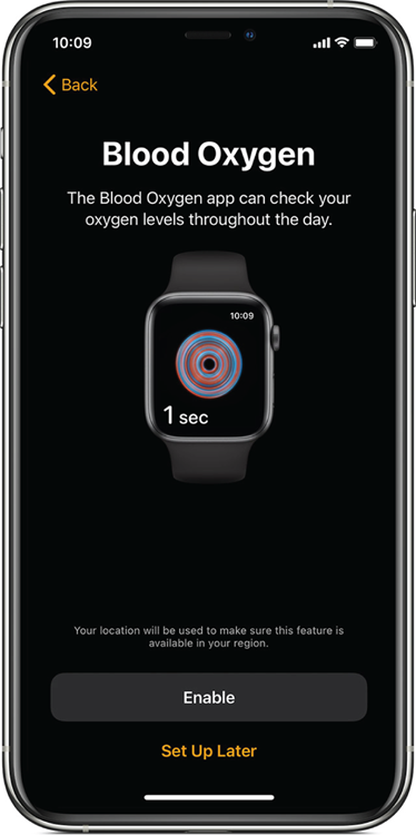 Photo depicts Apple Watch’s blood-oxygen monitoring discretely looks out for anything suspicious or you can ask for an on-demand reading by launching the app on Apple Watch.