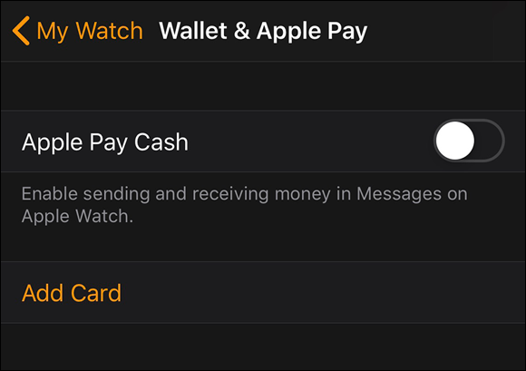 Snapshot of activating a credit or debit card once on your Apple Watch, then you’re good to go.