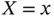 upper X equals x