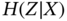 upper H left-parenthesis upper Z vertical-bar upper X right-parenthesis