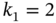 k 1 equals 2