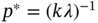 p Superscript asterisk Baseline equals left-parenthesis k lamda right-parenthesis Superscript negative 1