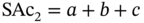 SAc Subscript 2 Baseline equals a plus b plus c
