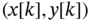 left-parenthesis x left-bracket k right-bracket comma y left-bracket k right-bracket right-parenthesis