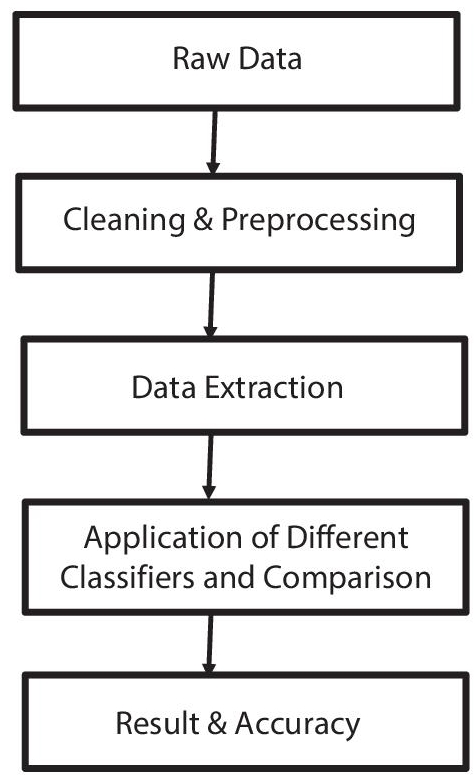 Schematic illustration of process of data extraction from dataset.