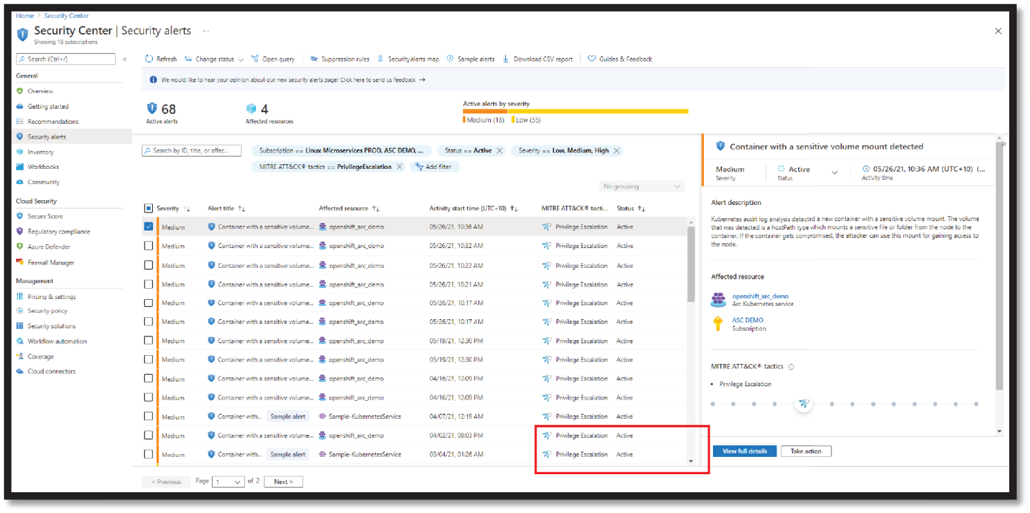 Snapshot of viewing full details option in ASC