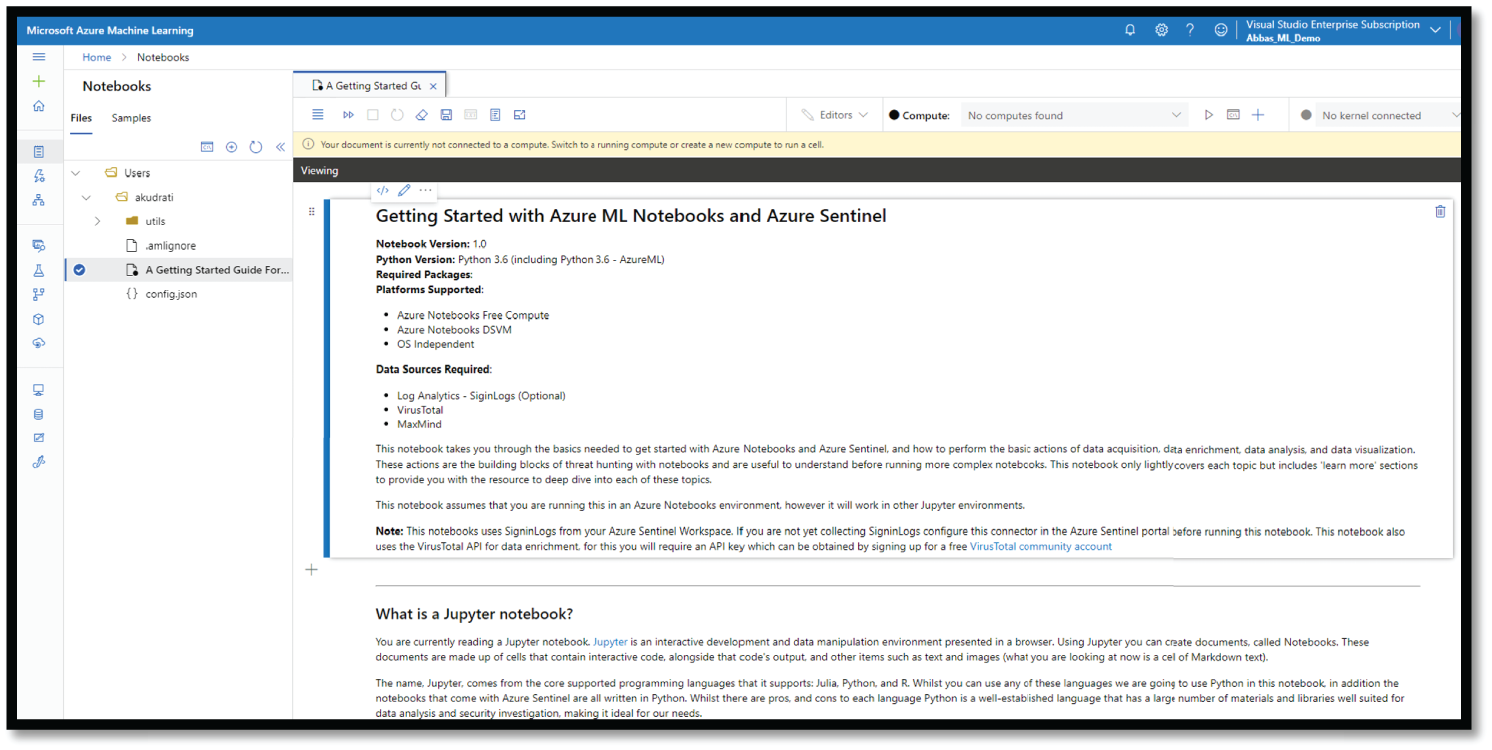 Snapshot of Create a compute instance in Notebooks