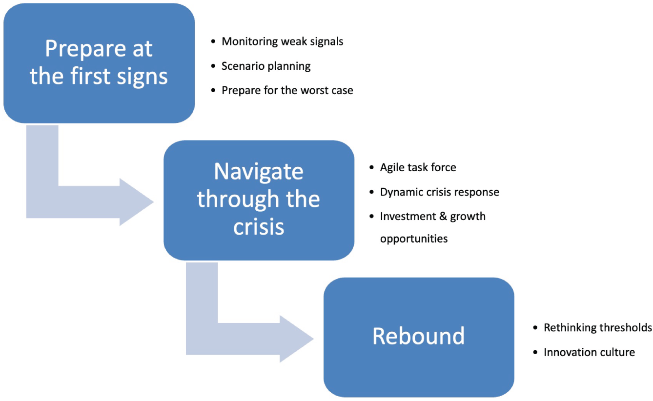 Schematic illustration of the ways that various organizations have responded to the pandemic provide a number of insights.