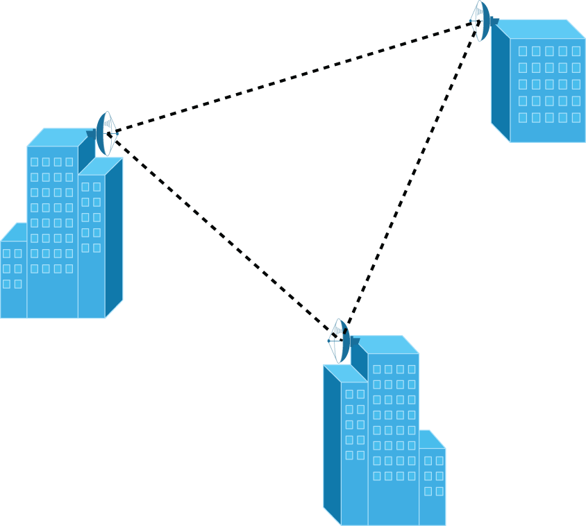 Schematic illustration of a point-to-multipoint network, example 2