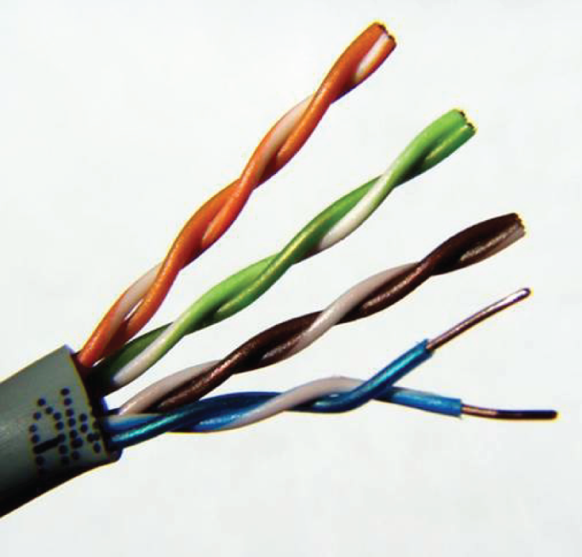 Photo depicts cat 5e UTP cable