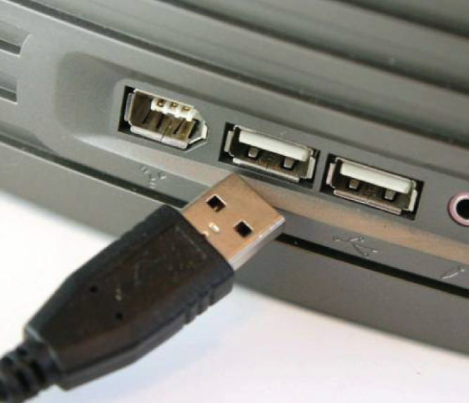 Photo depicts a USB port