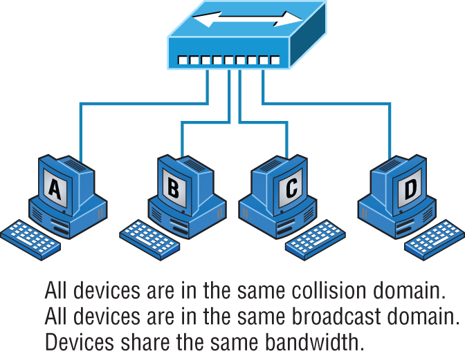 Schematic illustration of a hub in a network