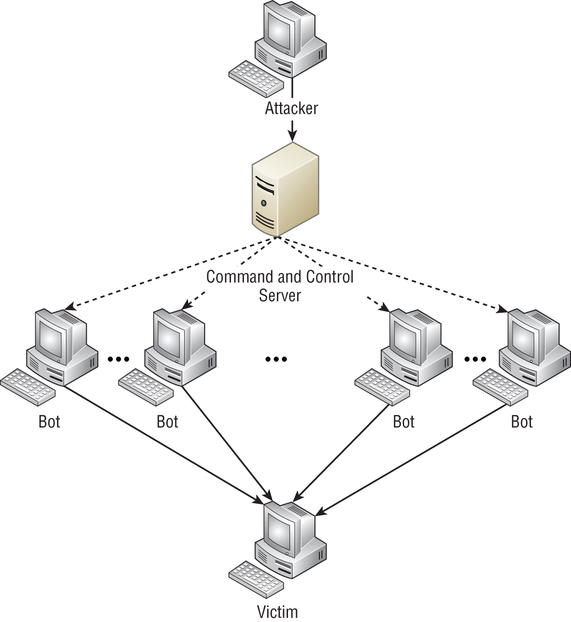 Schematic illustration of botnet