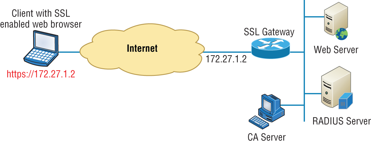 Schematic illustration of clientless VPN