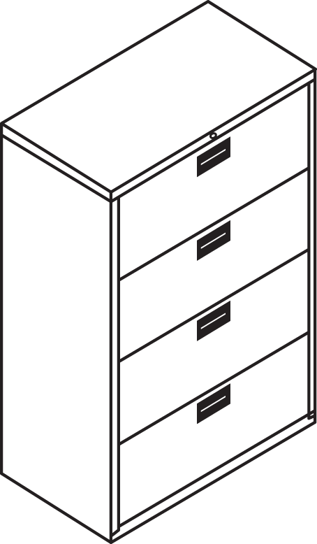 Schematic illustration of locking cabinet