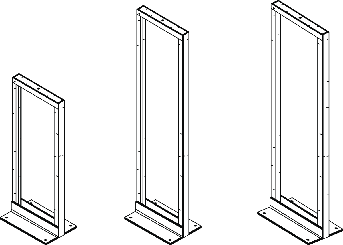 Schematic illustration of two-post racks