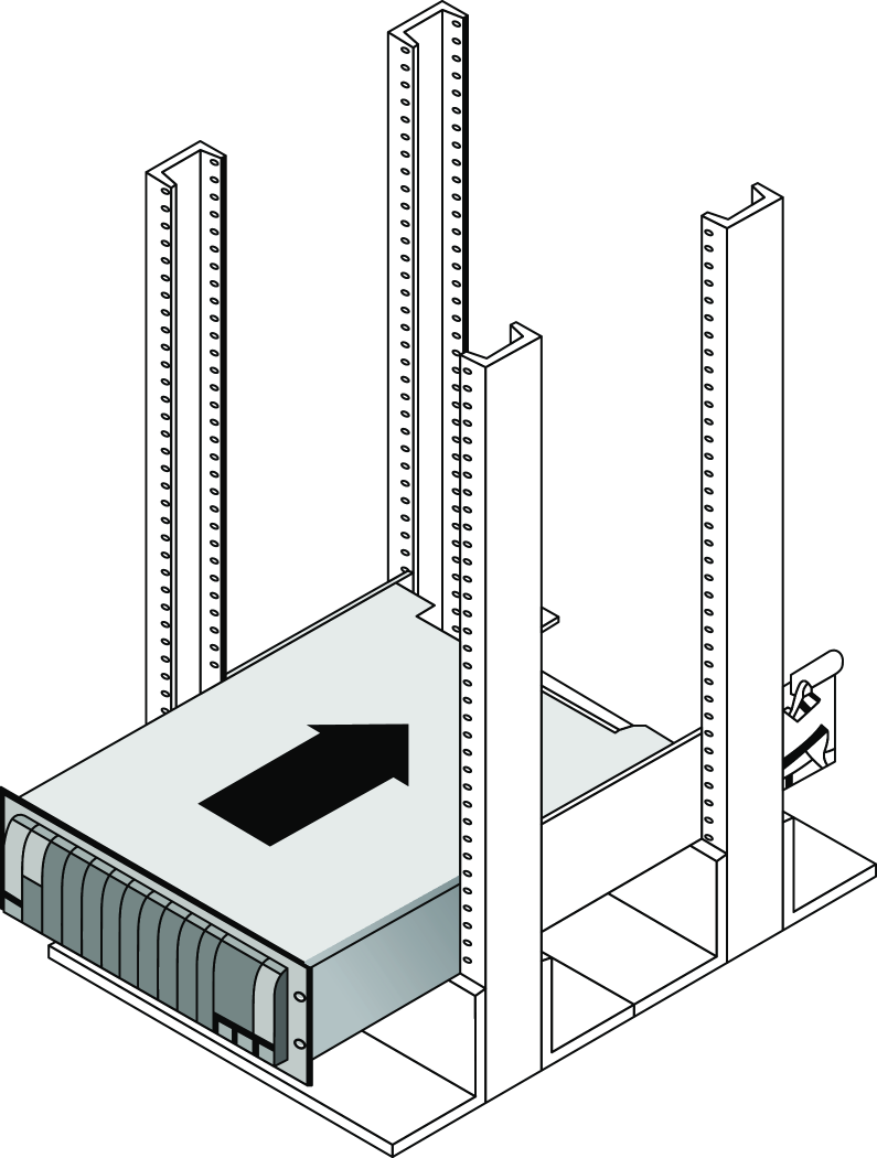 Schematic illustration of four-post rack