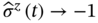 ModifyingAbove sigma With Ì‚ Superscript z Baseline left-parenthesis t right-parenthesis right-arrow negative 1