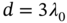 d equals 3 lamda 0