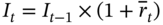 upper I Subscript t Baseline equals upper I Subscript t minus 1 Baseline times left-parenthesis 1 plus r overbar Subscript t Baseline right-parenthesis