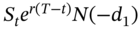 upper S Subscript t Baseline e Superscript r left-parenthesis upper T minus t right-parenthesis Baseline upper N left-parenthesis minus d 1 right-parenthesis