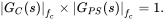 StartAbsoluteValue upper G Subscript upper C Baseline left-parenthesis s right-parenthesis EndAbsoluteValue Subscript f Sub Subscript c Baseline times StartAbsoluteValue upper G Subscript upper P upper S Baseline left-parenthesis s right-parenthesis EndAbsoluteValue Subscript f Sub Subscript c Baseline equals 1 period