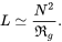 upper L asymptotically-equals StartFraction upper N squared Over German upper R Subscript g Baseline EndFraction period