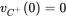 v Subscript upper C Sub Superscript plus Baseline left-parenthesis 0 right-parenthesis equals 0