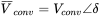 upper V overbar Subscript c o n v Baseline equals upper V Subscript c o n v Baseline angle zero width space delta