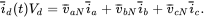 ModifyingAbove i With bar Subscript d Baseline left-parenthesis t right-parenthesis upper V Subscript d Baseline equals v overbar Subscript a upper N Baseline i overbar Subscript a Baseline plus v overbar Subscript b upper N Baseline i overbar Subscript b Baseline plus v overbar Subscript c upper N Baseline i overbar Subscript c Baseline period