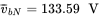 v overbar Subscript b upper N Baseline equals 133.59 normal upper V