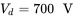 upper V Subscript d Baseline equals 700 normal upper V