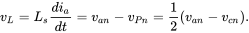 v Subscript upper L Baseline equals upper L Subscript s Baseline StartFraction d i Subscript a Baseline Over d t EndFraction equals v Subscript a n Baseline minus v Subscript upper P n Baseline equals one-half left-parenthesis v Subscript a n Baseline minus v Subscript c n Baseline right-parenthesis period