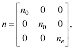 n equals Start 3 By 3 Matrix 1st Row 1st Column n 0 2nd Column 0 3rd Column 0 2nd Row 1st Column 0 2nd Column n 0 3rd Column 0 3rd Row 1st Column 0 2nd Column 0 3rd Column n Subscript e Baseline EndMatrix comma