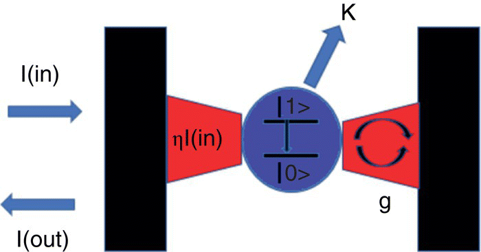 Schematic illustration of photonic cavity coupled with a QD.