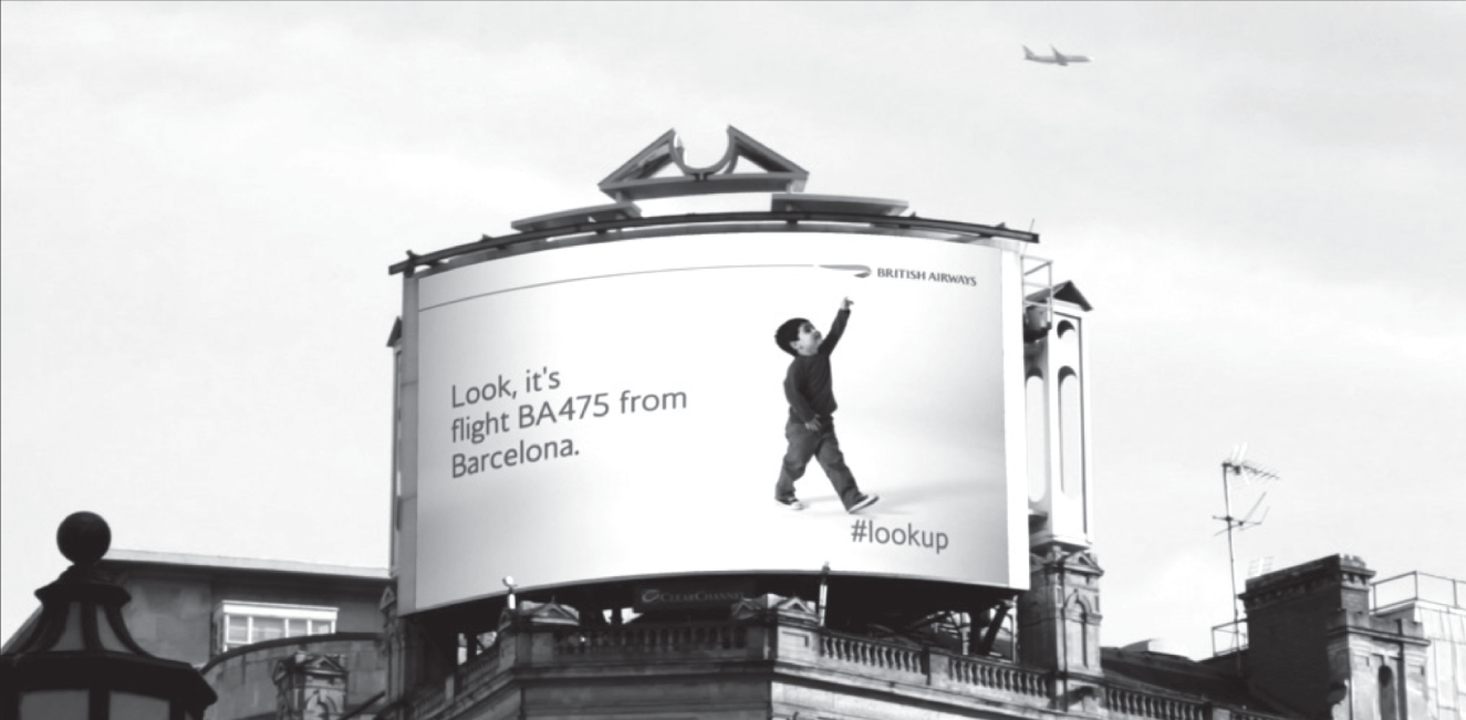 Photo depicts one billboard idea was talked about on television news programs around the world.