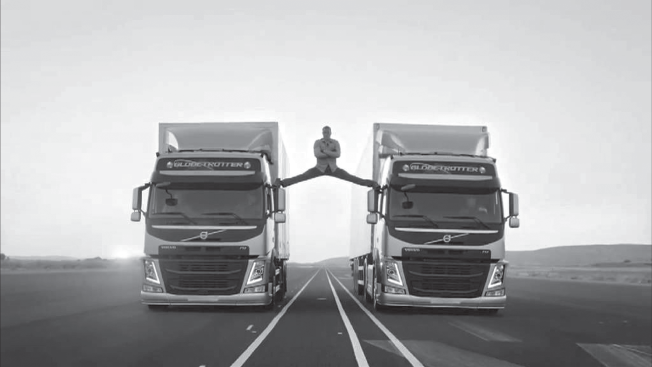 Photograph of the demonstration of Volvo's precise steering system.