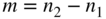 m equals n 2 minus n 1