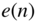 e left-parenthesis n right-parenthesis